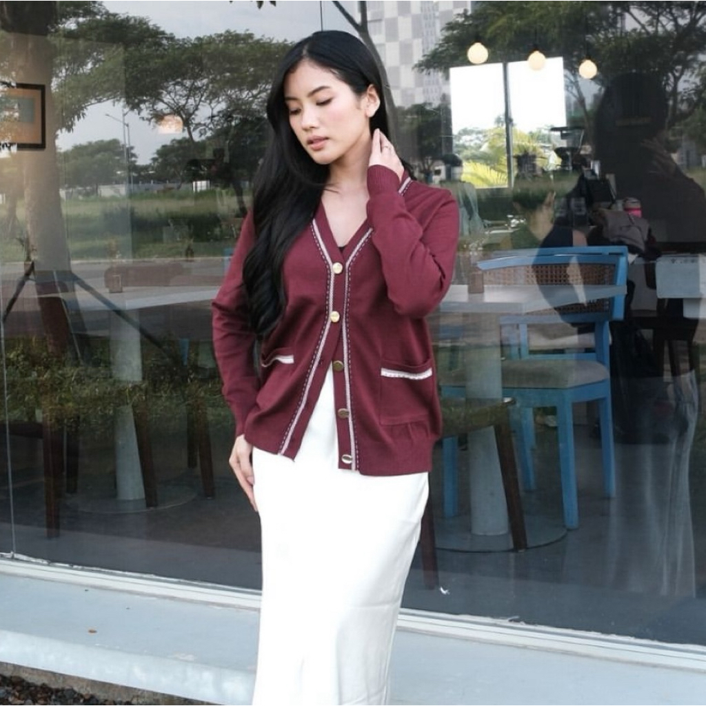 Mireille Classy Long Sleeve Pinkdose Cardigan Pinkdose