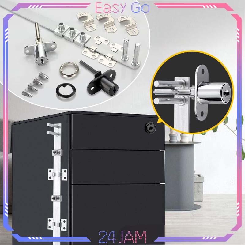 1set Kunci Central Laci Interlock Kunci Filing Cabinet Kunci Laci Sentral Depan Central Kunci 288-16
