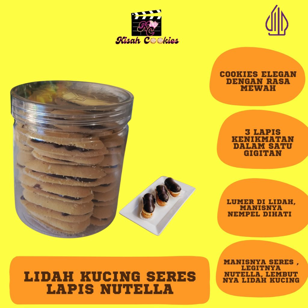 

LIDAH KUCING SERES LAPIS NUTELLA LAPIS COKELAT Chocolate Food Makanan Cemilan Kering Camilan Snack Coklat