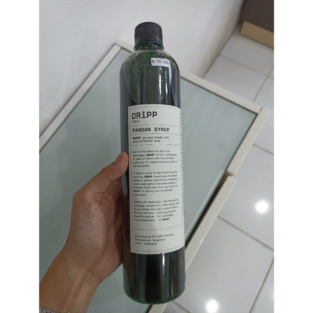 

DRIPP MINUMAN SIRUP PREMIUM/SYRUP PANDAN/SIRUP RASA PANDAN/760 ML/VARIAN PANDAN PREMIUM/HALAL/BPOM