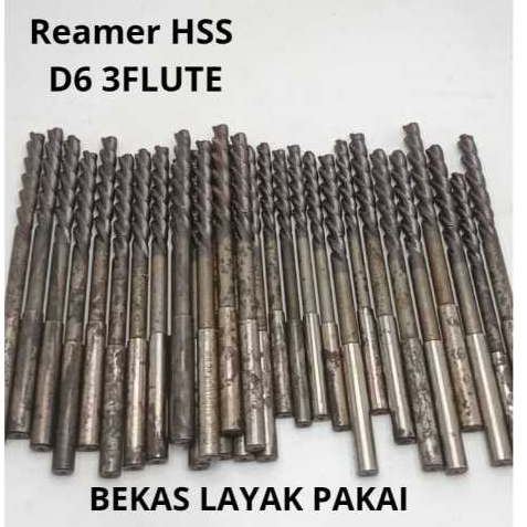 REAMER HSS Diameter 6 mm bekas layak pakai / RIMER HSS D6 MM BEKAS LAYAK PAKAI