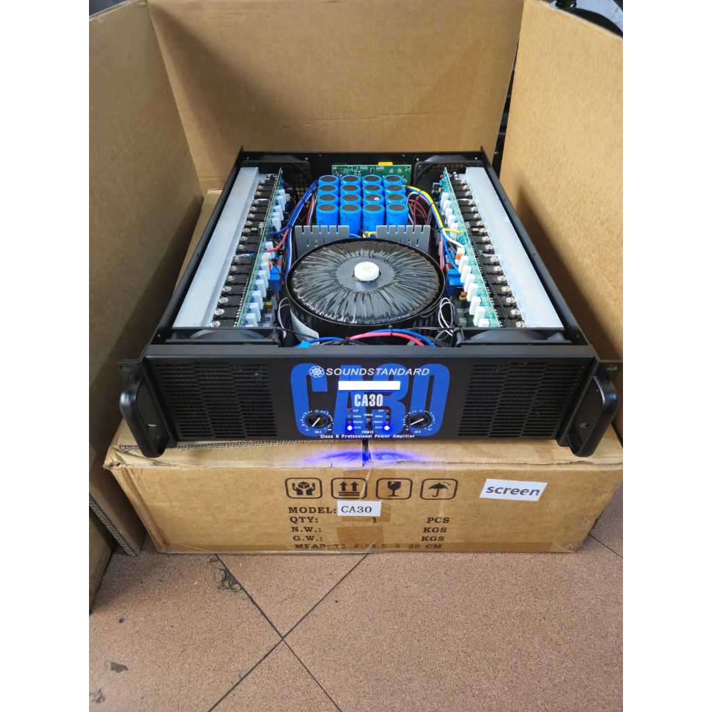 POWER AMPLIFIER CA 30/CA30 SCREEN / LAYAR LED 4 KIPAS 16 elco Body panjang SOUNDSTANDAR ( BODY PANJA