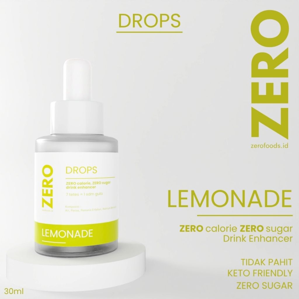 

Zero Drops Lemonade - Pemanis Tanpa Gula, Zero Kalori, Rasa Lebih Baik dari Stevia
