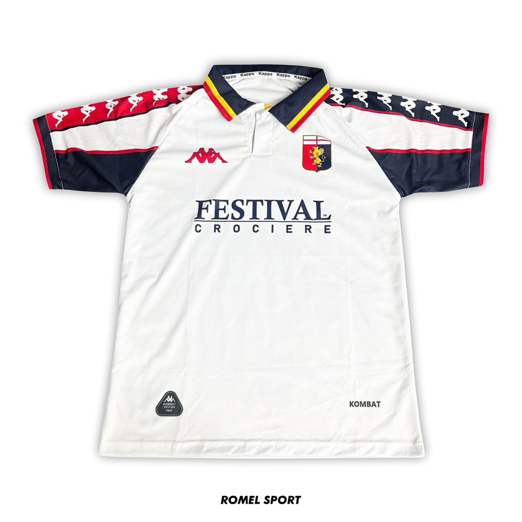 JERSEY RETRO GENOA 1999-2000 / JERSEY VINTAGE GENOA / JERSEY GENOA PUTIH / GENOA FESTIVAL