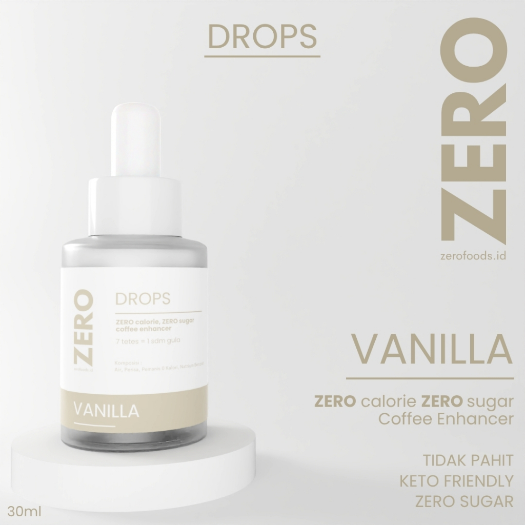 

Zero Drops Vanilla - Pemanis Tanpa Gula, Zero Kalori, Rasa Lebih Baik dari Stevia
