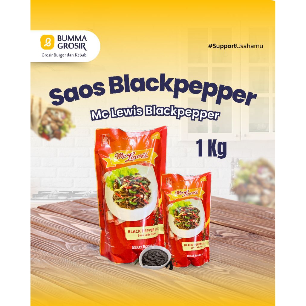 

Mc lewis Saus Black Pepper- Black Peppersauce - saus Black Pepper - saus sambal Black Pepper - 1kg