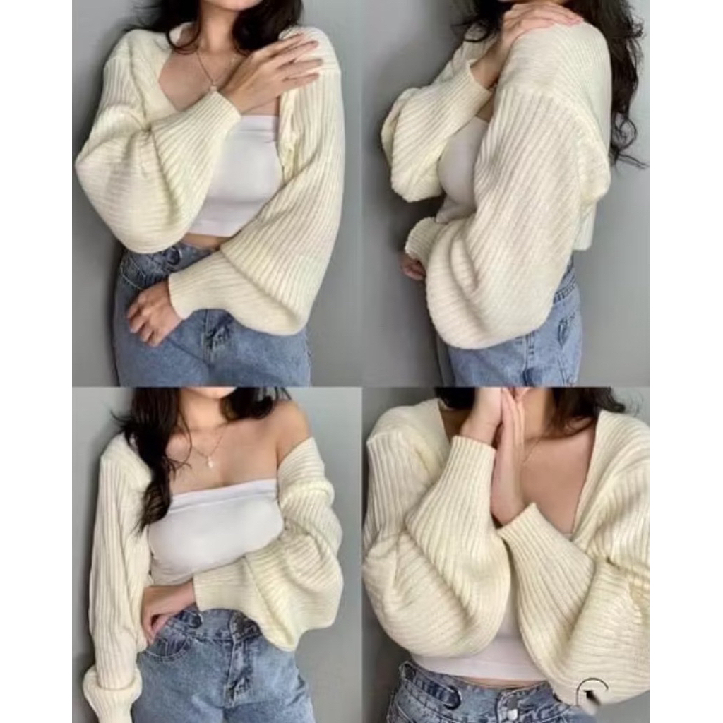 Outer Cardigan Crop Putih