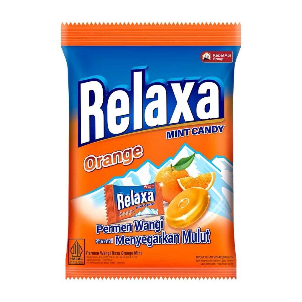 

Relaxa Permen Orange Mint Bag 40 x 2,5 gr