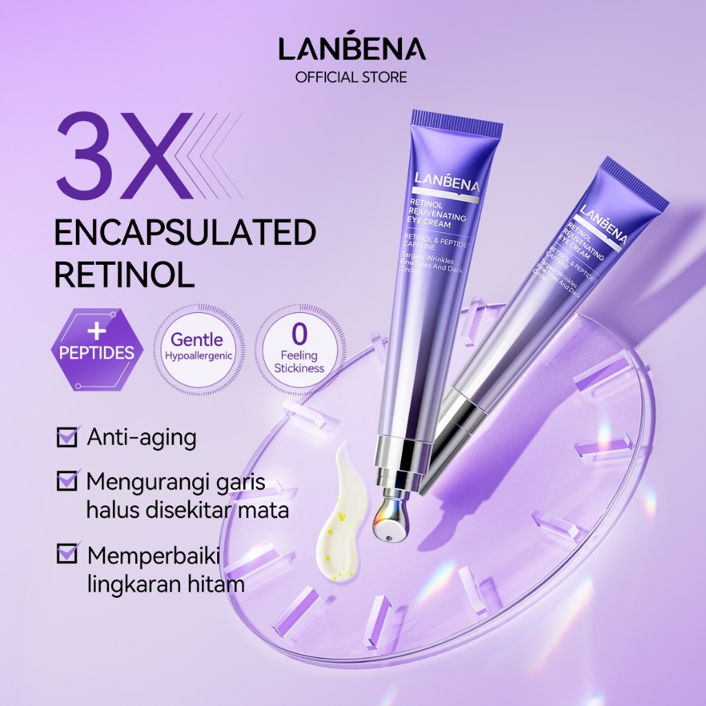 [NEW] LANBENA 3X Retinol Renewing Eye Cream - menghilangkan kerutan mata, melembabkan dan menghilang