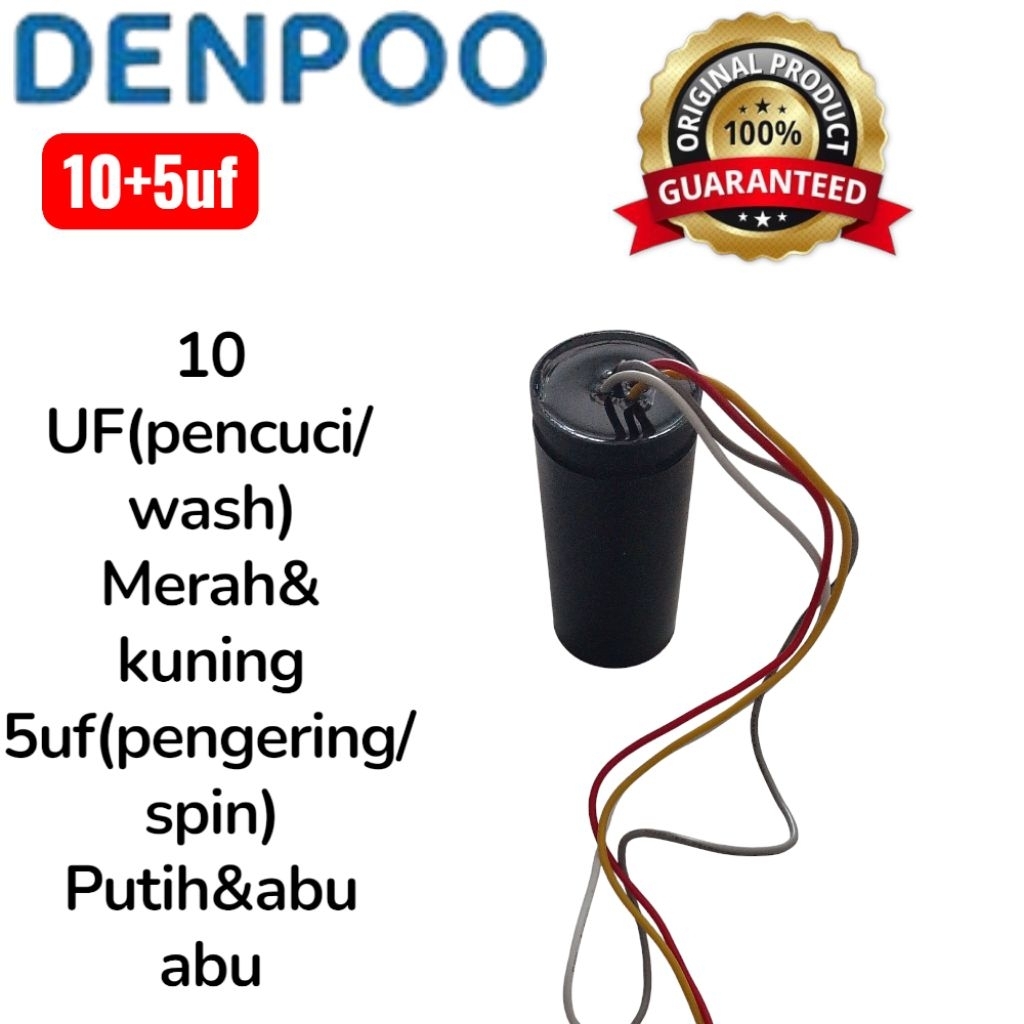 Kapasitor capasitor mesin cuci denpoo 2 tabung DW-8908 mesin cuci denpoo 2 tabung