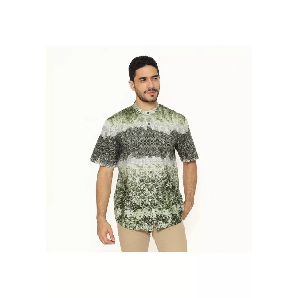 Gleizthinc Baju Koko Pria Batik Hijau
