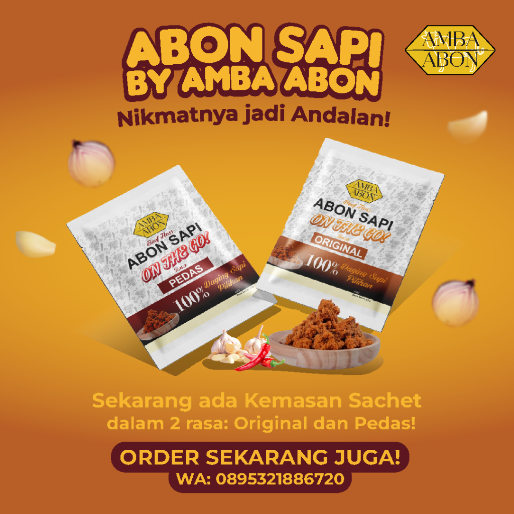 

[PACK ISI 10] Amba Abon - Abon Sapi Sachet 10gr | 1x Makan | Rasa Original / Pedas | Lauk Praktis | COD | Abon Sachet Pertama di Indonesia