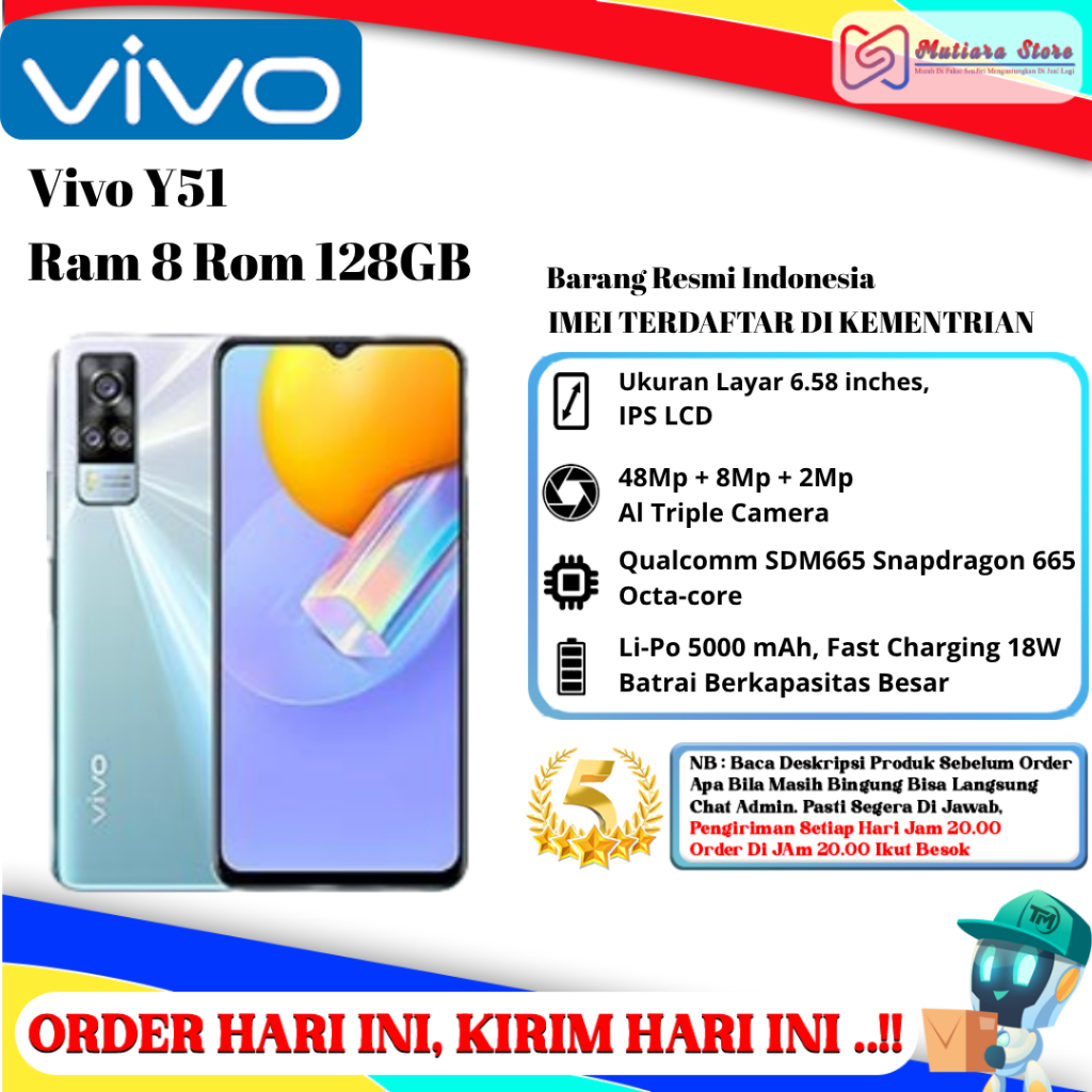Vivo Y51 Ram 8 Rom 128GB