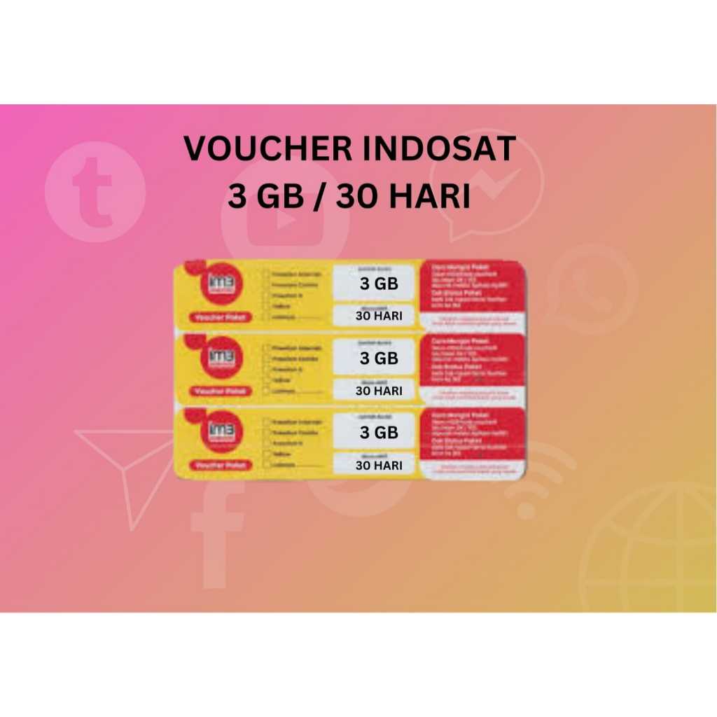 voucher Indosat 3 GB/ 30 Hari