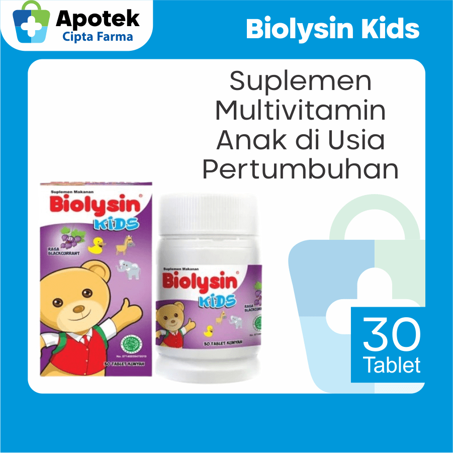 Biolysin Kids Rasa Blackcurrant Biolisin Multivitamin Anak Vitamin A Vitamin B2 Vitamin B6 Vitamin B