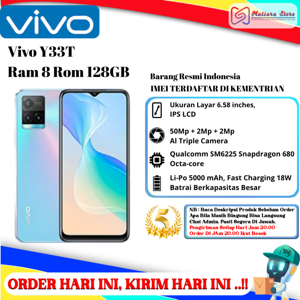 Vivo Y33T Ram 8 Rom 128GB