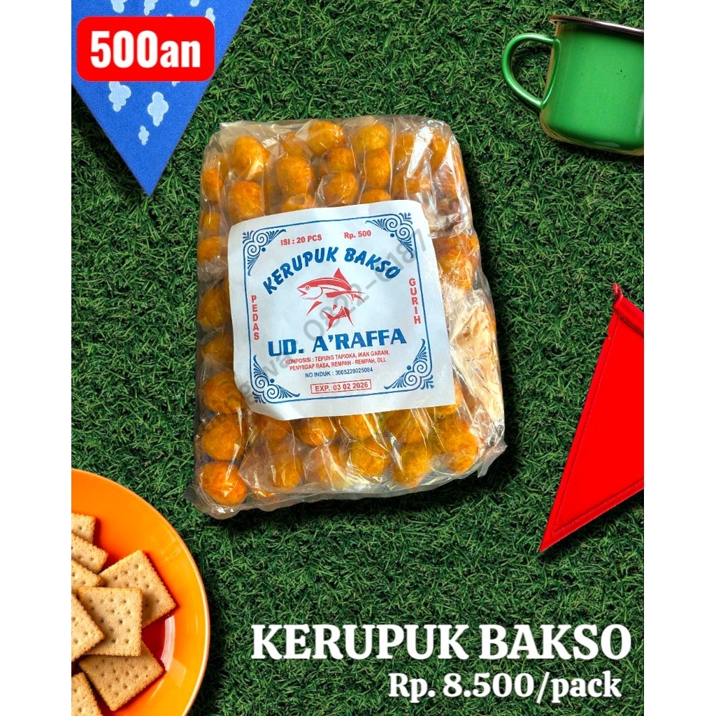 

Jajanan Murah Meriah Kerupuk Bakso Pedas 500an Bisa Untuk Jual Lagi!!!