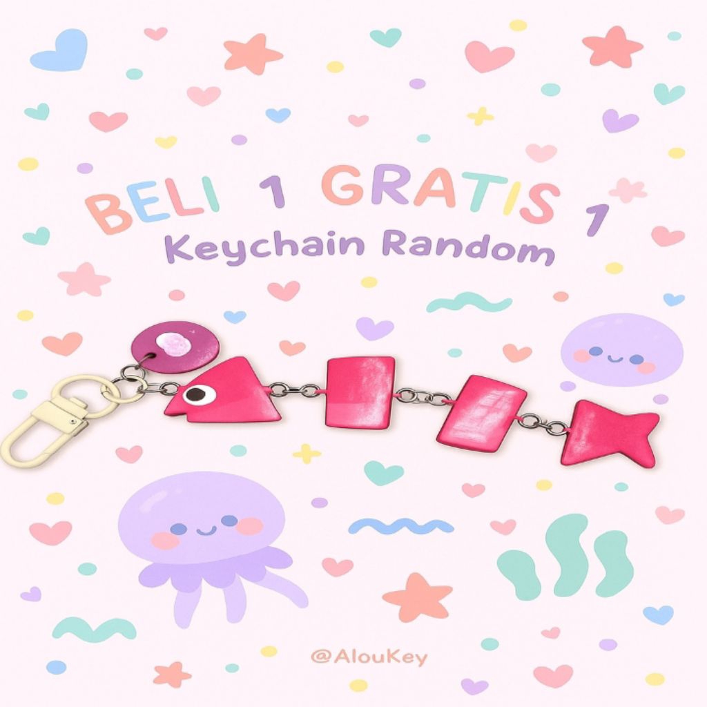 Keychain Ikan, Keychain Lucu, Aesthetic, Buy 1 get 1, Barang lucu / Souvenir / Gift graduation / Gan