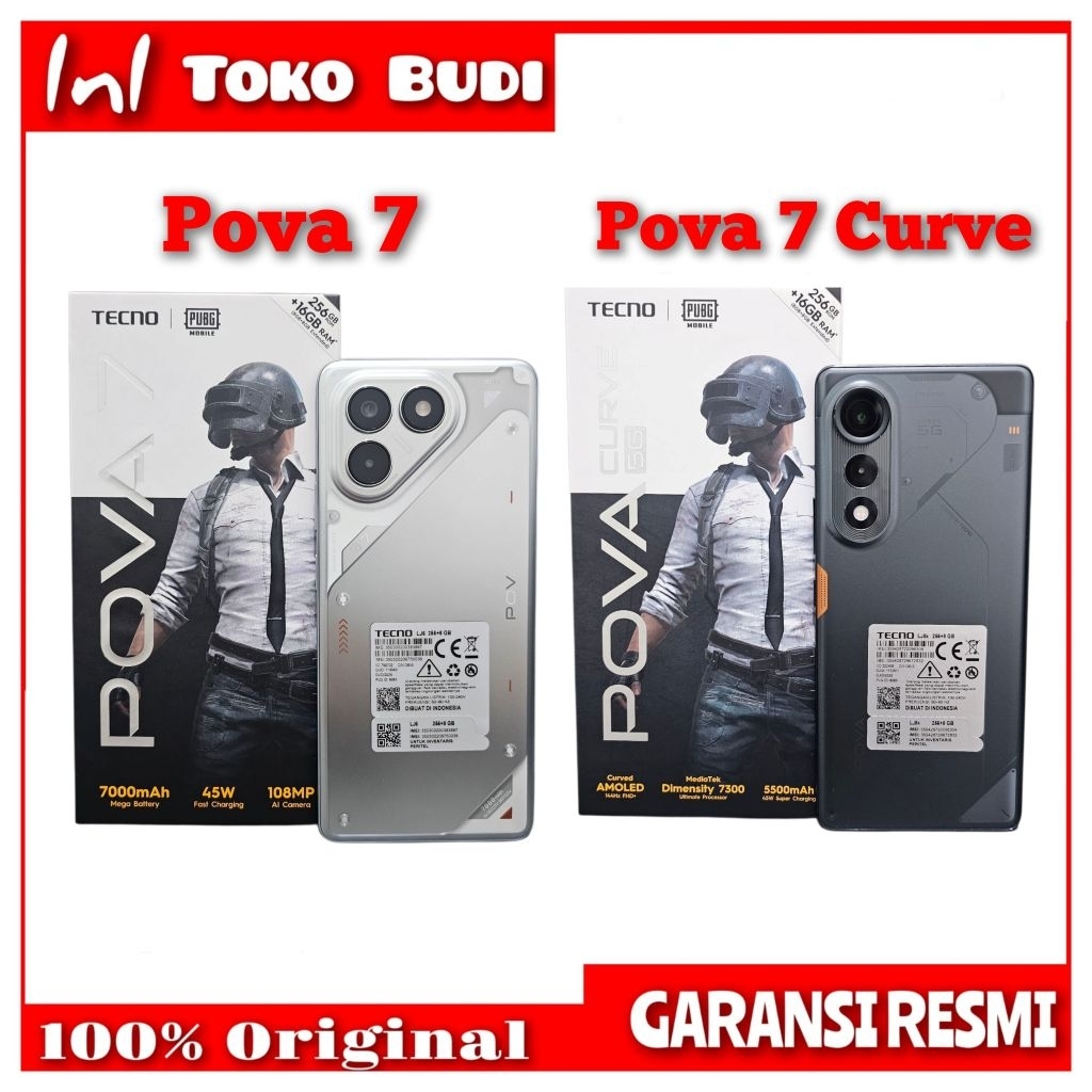 Tecno Pova 7 4G / 5G / Pova 7 Curve ( 8/128 / 8/256 /12/256 ) 6 Garansi Resmi