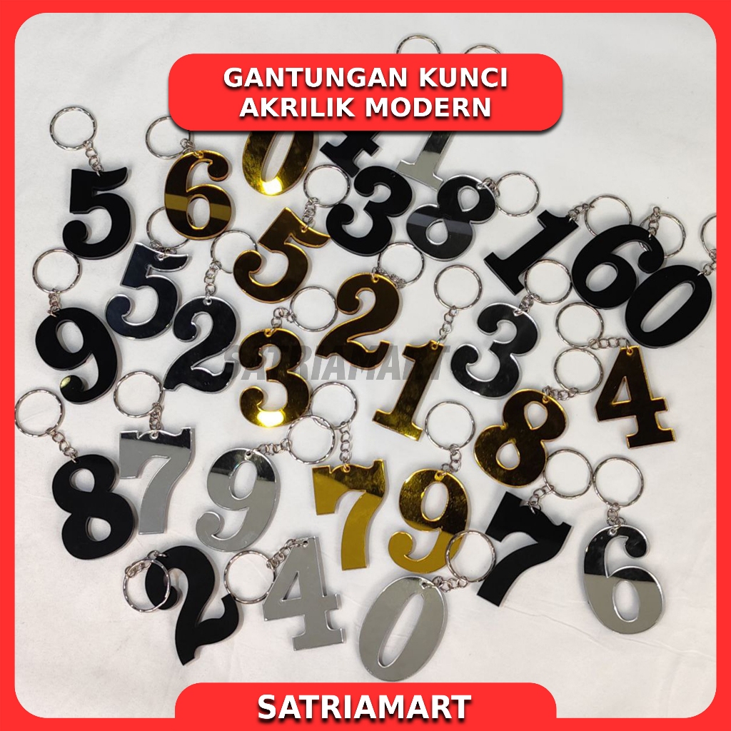 Gantungan Kunci Akrilik Angka Pintu Kos-kosan/Pintu Kontrakan/Pintu Kamar/Pintu Loker/Pintu Rumah