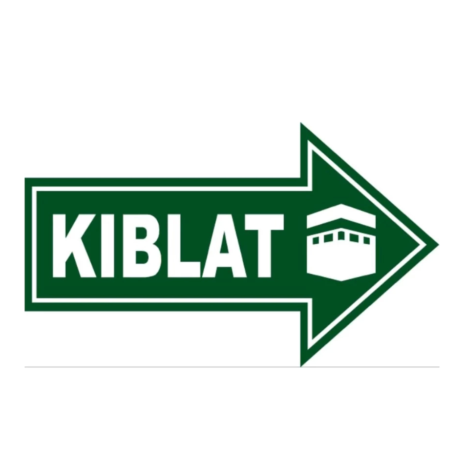 

STIKER ARAH KIBLAT KANAN 6,5x11 cm STICKER WATERPROOF QIBLA