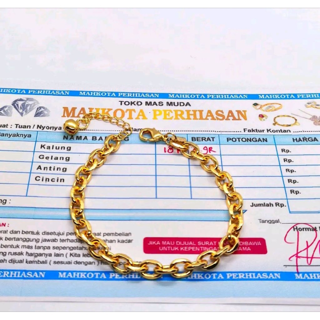 Gelang Nuri anti karat dan tidak luntur