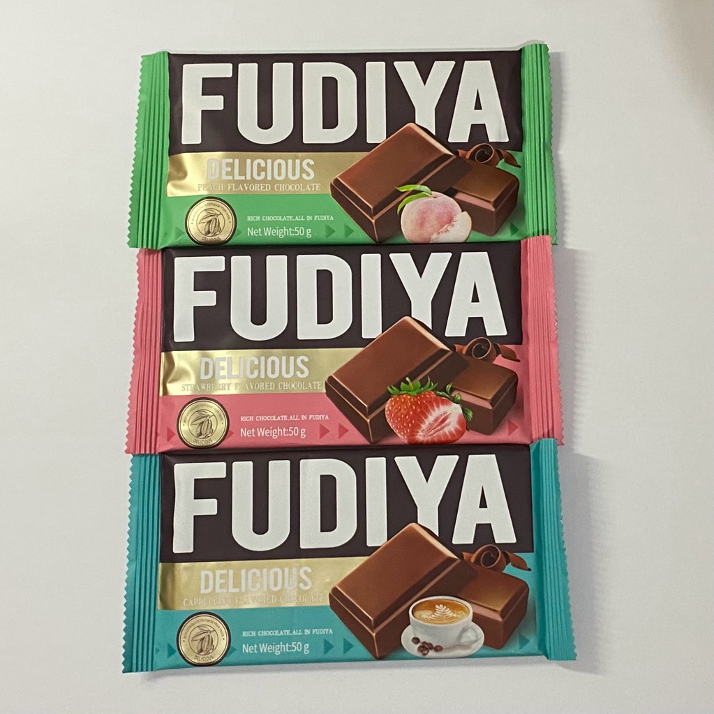 

Fudiya Chocolate Bar 50gr Strawberry Peach Cappuccino