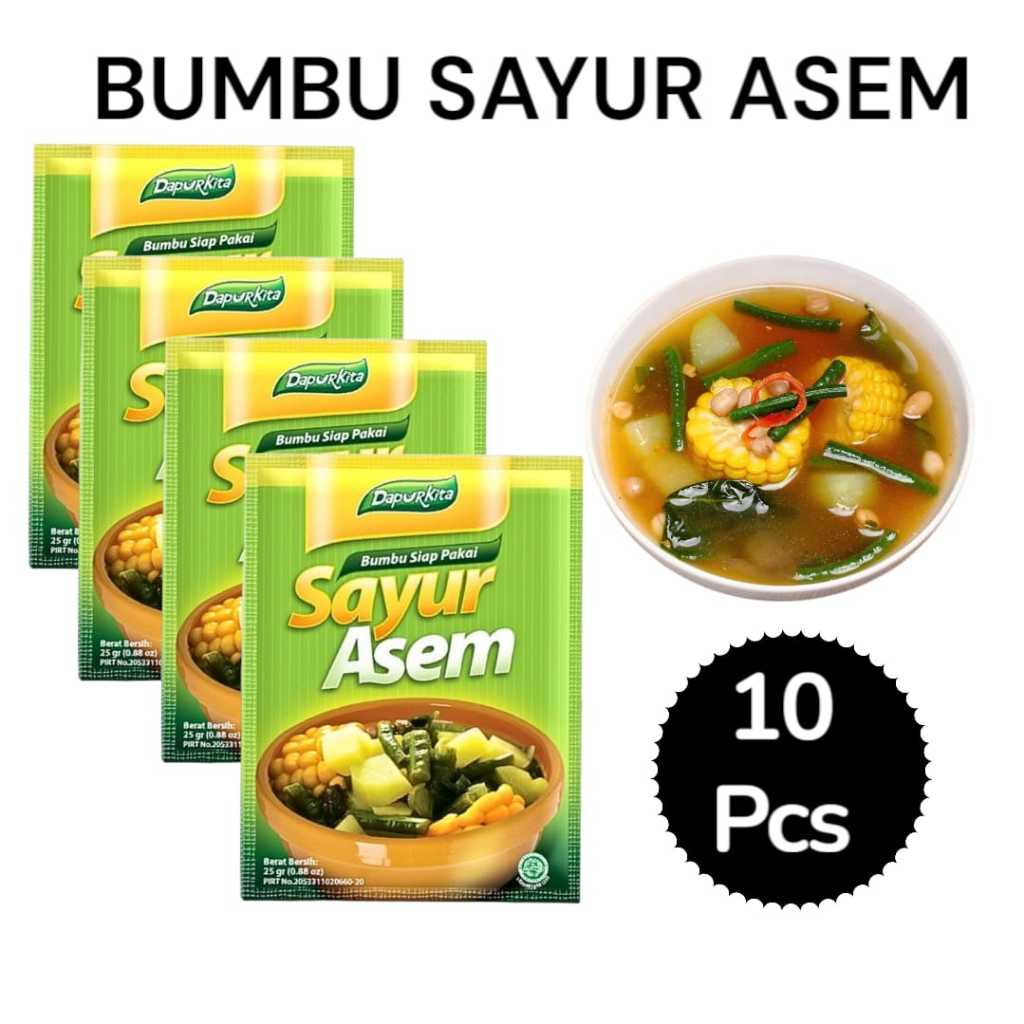 

1 Renceng isi 10 Pcs Dapurkita Bumbu Sayur Asem instan Siap Pakai kemasan 25 gram