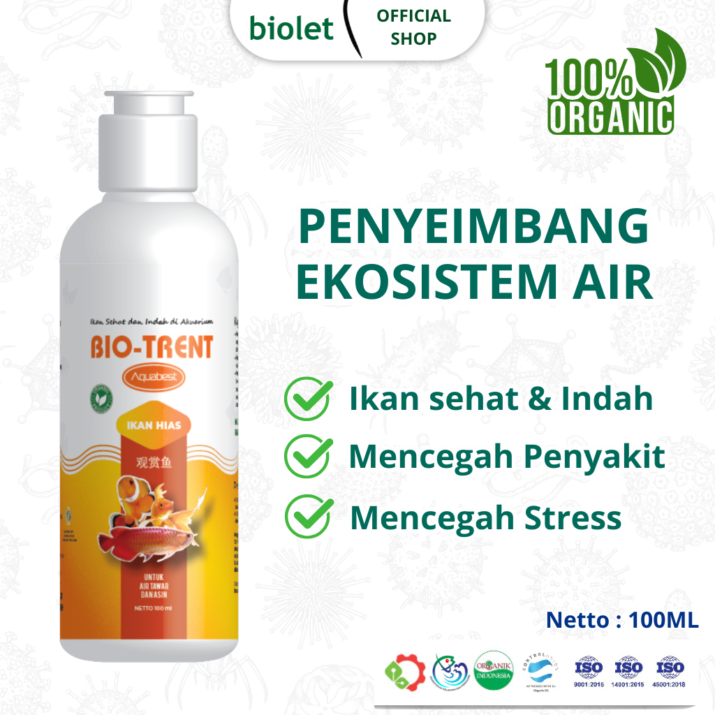 BIOTRENT Aquabest Ikan Hias / Ikan Sehat Indah Di Aquarium Air Tawar & Air Asin - 100ml