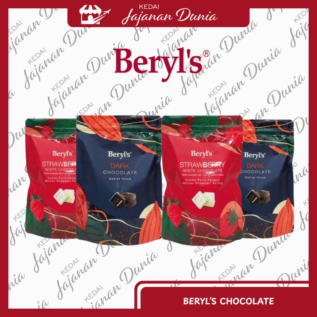 

Beryl's Chocolate Pouch 280g Dark Chocolate Strawberry White Chocolate