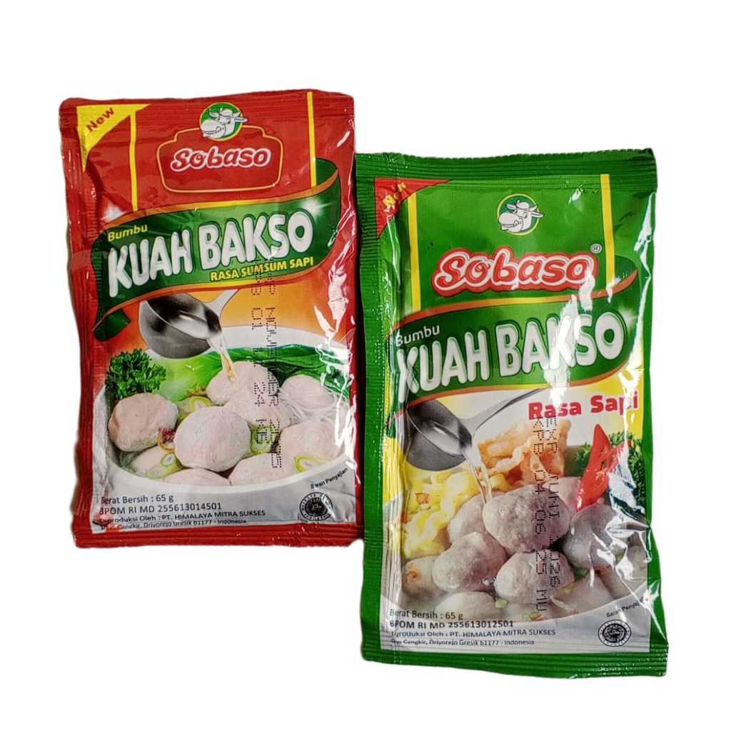 

Bumbu Kuah Bakso Rasa Sumsum Sapi & Rasa Sapi Sobaso 65 gr (1 pack isi 10 pcs)
