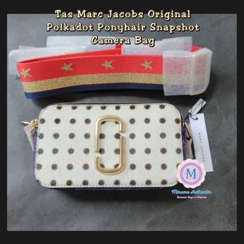 Tas MJ Original Polkadot Ponyhair Snapshot Camera Bag White Multi