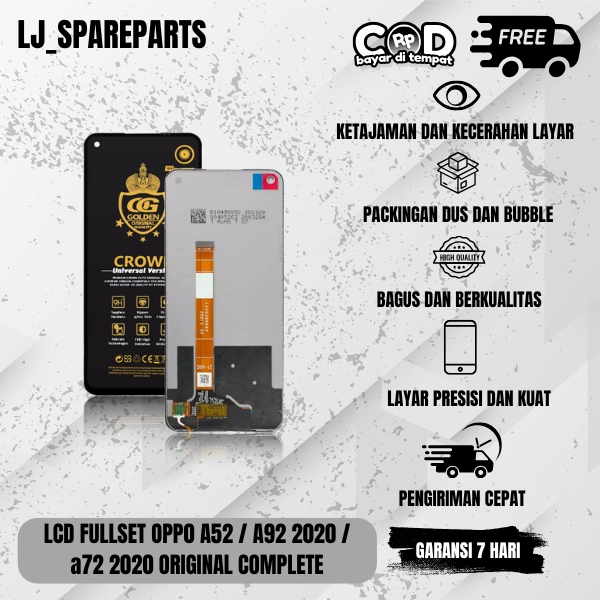 LCD TOUCHSCREEN OPPO A52 / A92 2020 / A72 2020 FULLSET COMPLETE ORIGINAL 100%
