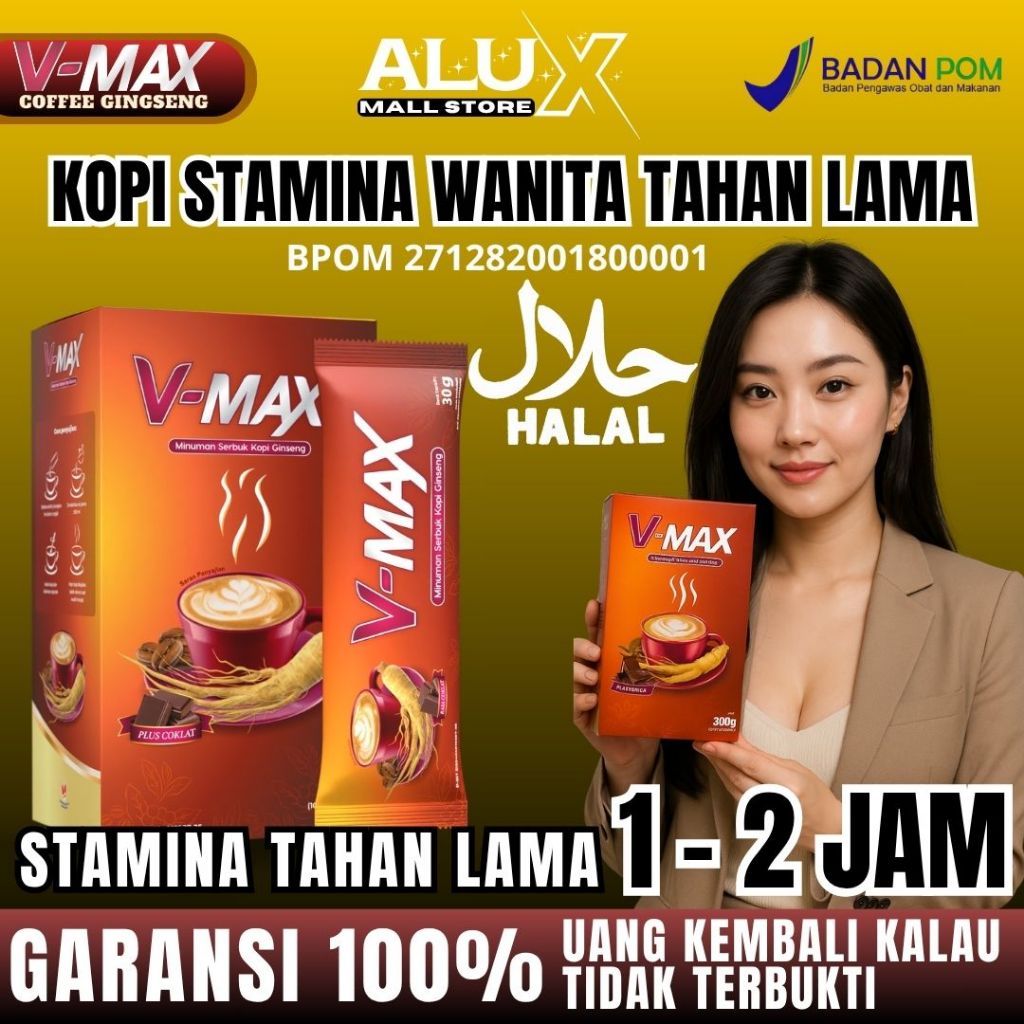 

V Max Kopi Stamina Tahan Lama Penambah G41rah 1 box(10 sachet)