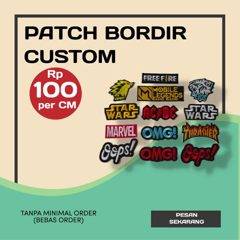 Patch Bordir Custom Name tag
