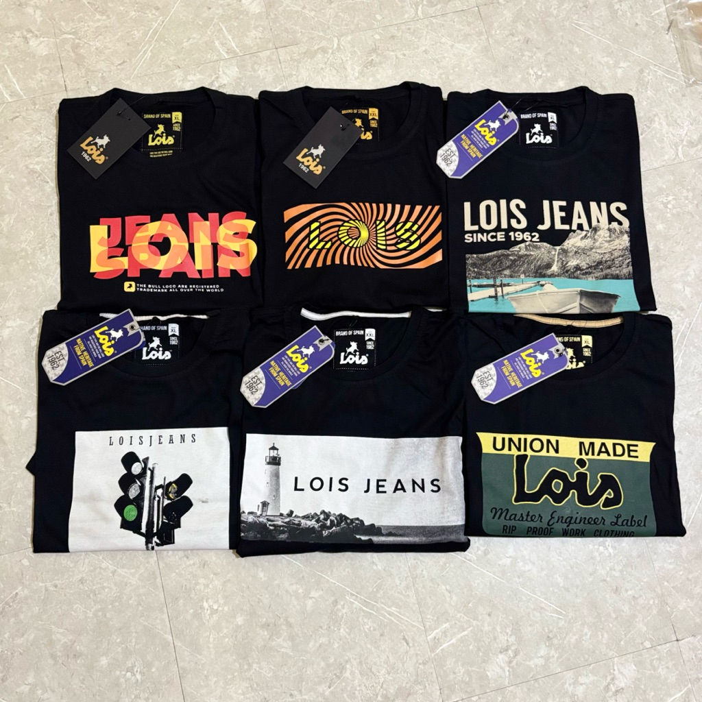 kaos lois pria original Hitam