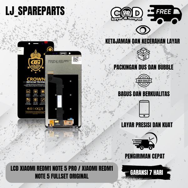 LCD TOUCHSCREEN XIAOMI NOTE 5 PRO / XIAOMI REDMI NOTE 5 FULLSET COMPLETE ORIGINAL 100%