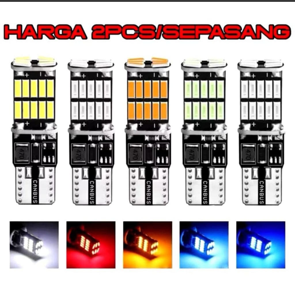 Lampu Dajjal 45 Led T15 16W SUPER BRIGHT Terang Senja Sein Dajjal Bisa Untuk Semua Motor&Mobil Unive