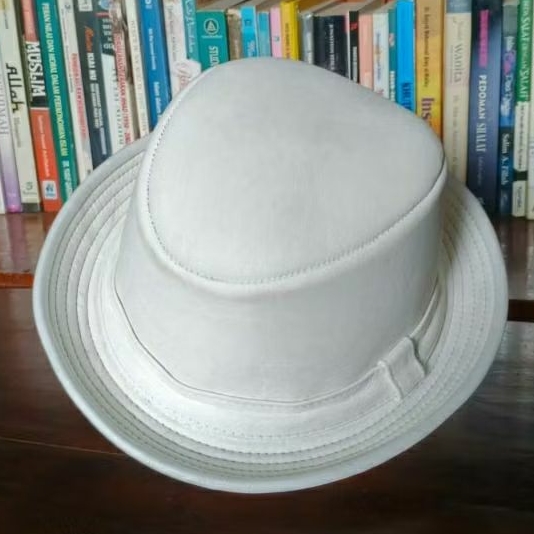 Topi Fedora Laken Pria Wanita Klasik Modern Elegan Kulit Asli
