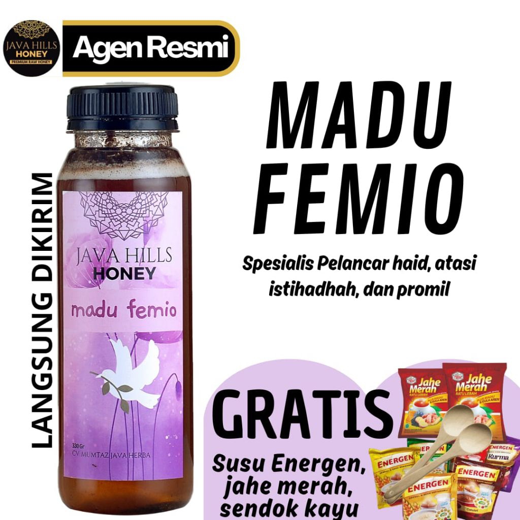 

JAVA HILLS HONEY MADU FEMIO - HAID TIDAK TERATUR, PROMIL, KISTA, HORMON KEWANITAAN