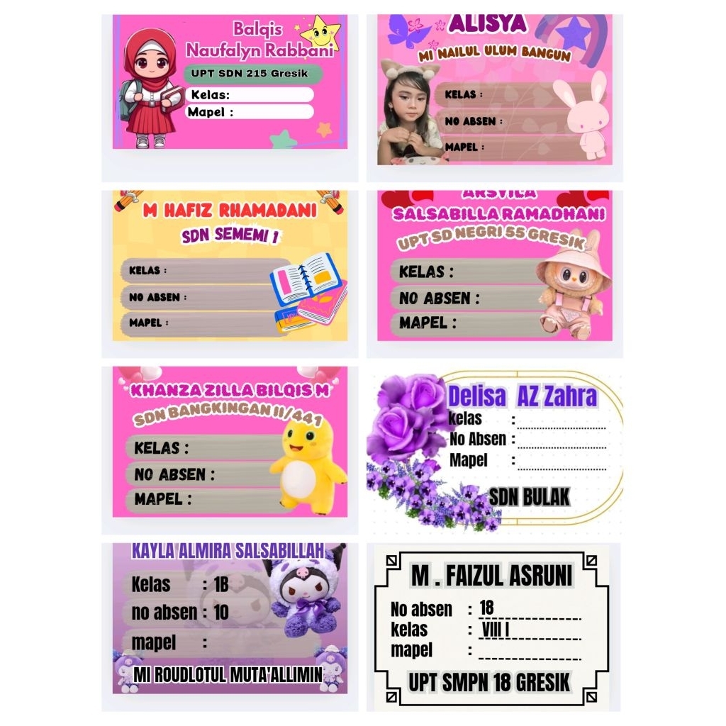 

stiker kostum nama/foto