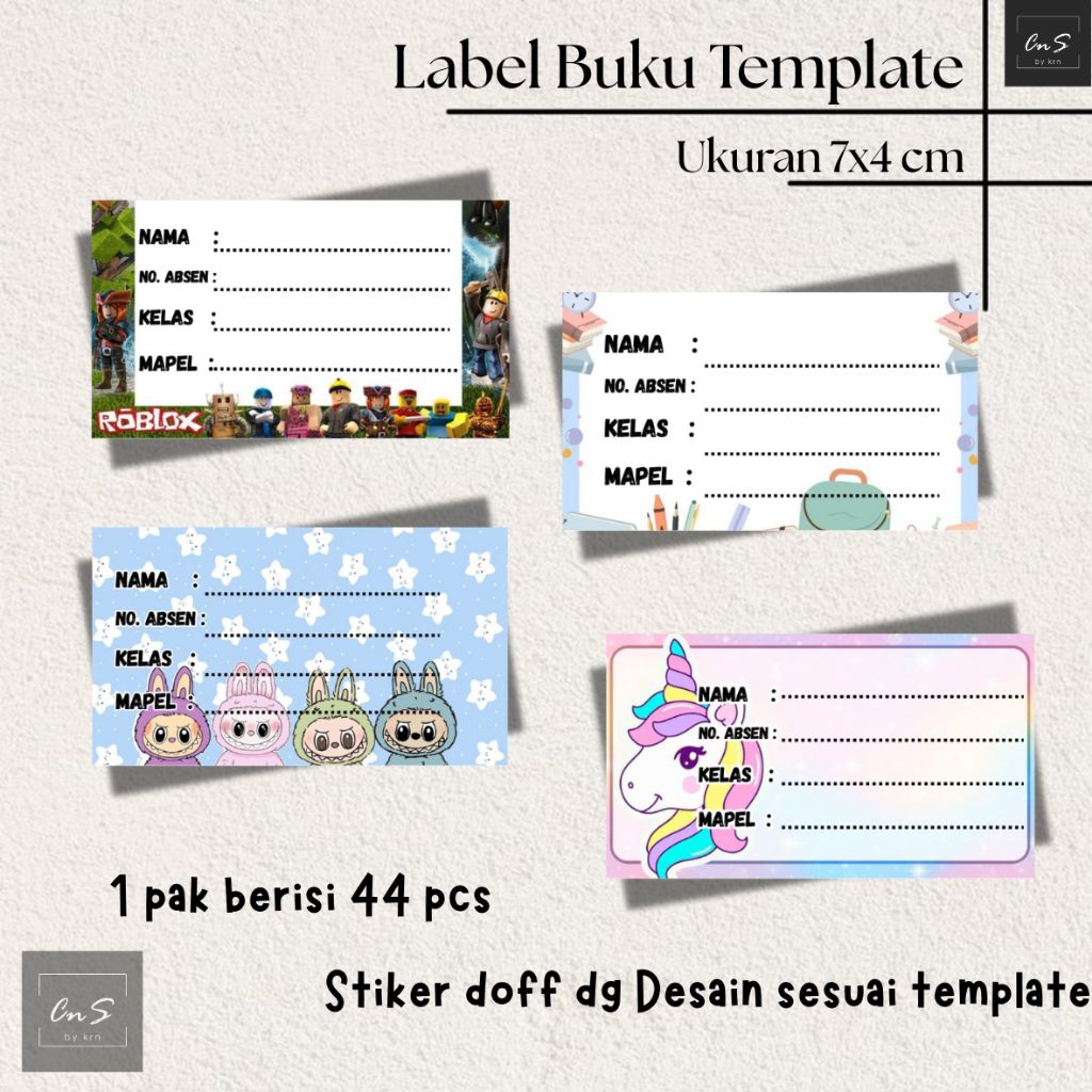 

Termurah STIKER MAPEL CUSTOM STIKER BUKU LABEL BUKU ANAK STIKER NAMA