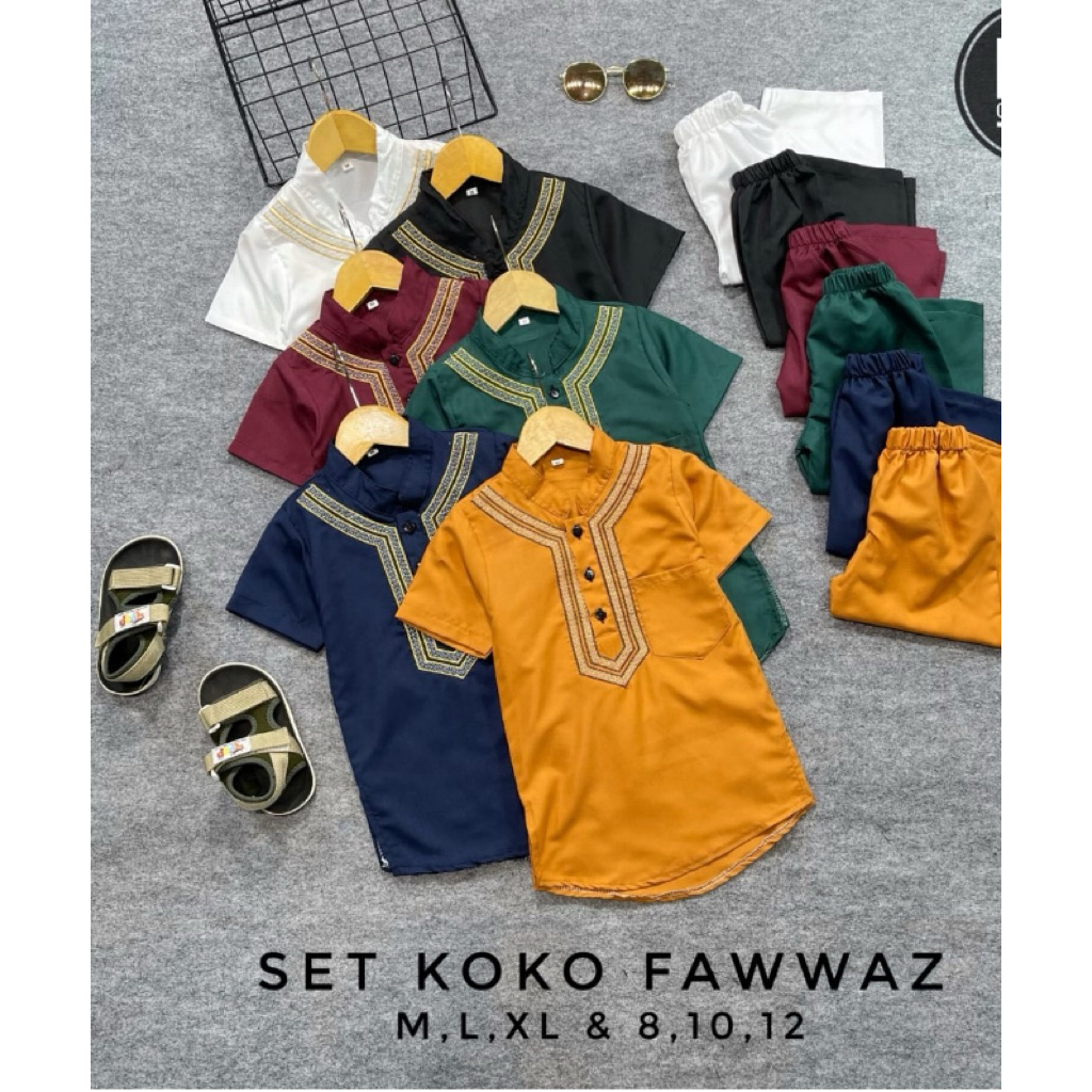 baju koko anak set fawwaz