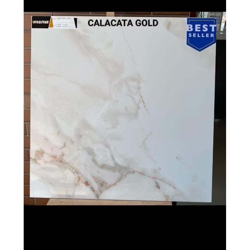 keramik lantai cutting 60x60 calacata gold glosy by habitat ceramic
