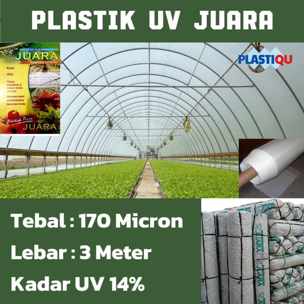 PLASTIK UV GREENHOUSE LEBAR 3 METER, KETEBALAN 170 MICRON | Plastik UV Juara