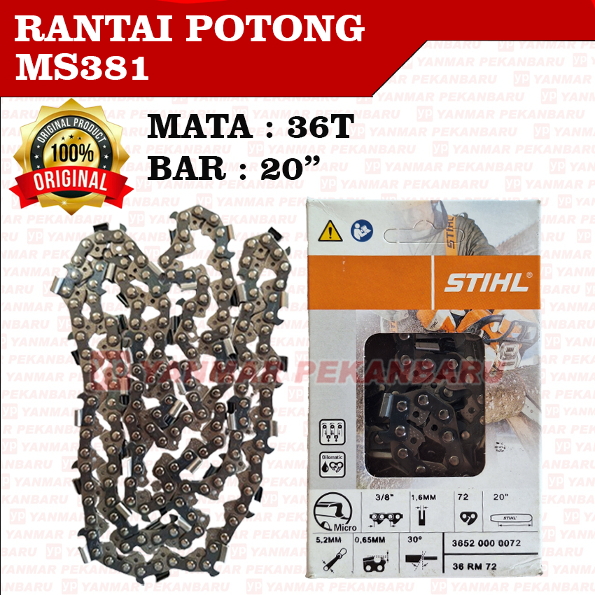 MS381 Rantai Chainsaw Potong 36T Bar 20" Sinso Senso STIHL ORI