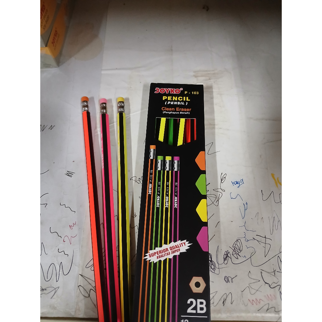 

JOYKO P-103 PENCIL 2B Eraser 4 Warna