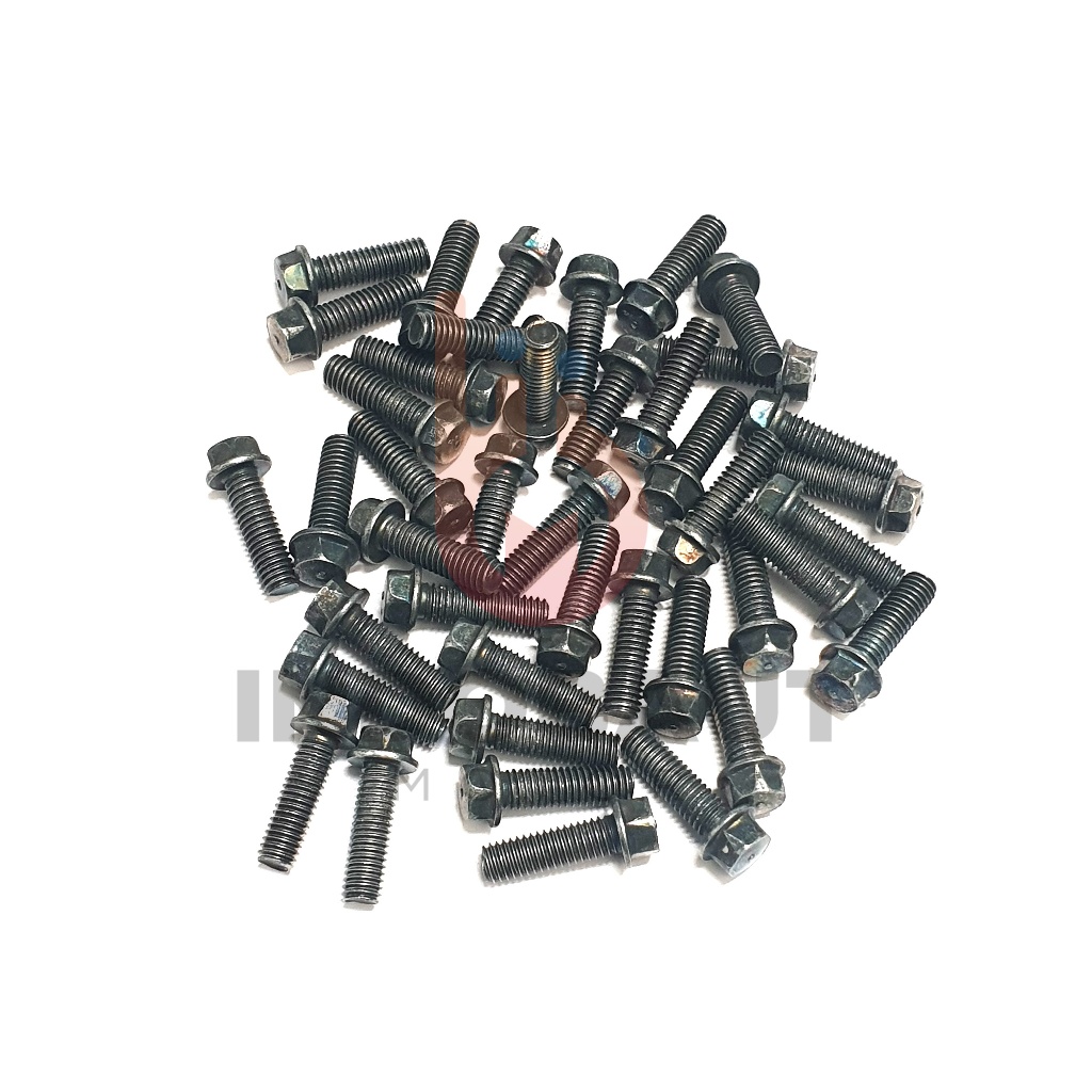 10 - 100 PCS Baut Blok Mesin 6x25 Kunci 8 Hijau Flange Bolt M6X25 Ulir 10 Drat Halus