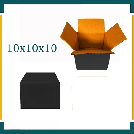 

(10pcs) Box Hampers Kemasan Kado Hadiah Souvenir Box Sparepart 10x10x10cm Motif Hitam Polos