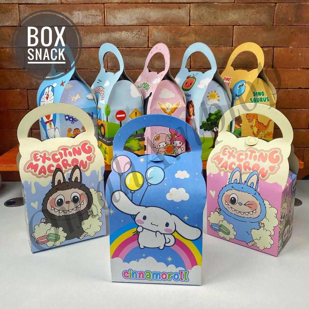 

20 Picis Snack Box Karakter Tas Ulang Tahun Anak Goodie Bag Labubu Kuromi Excavator Pororo